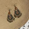 Chinese style dripping oil, water dripping rice beads, fringed ear hooks, retro earrings, personalized creativity, high-end earrings, women
