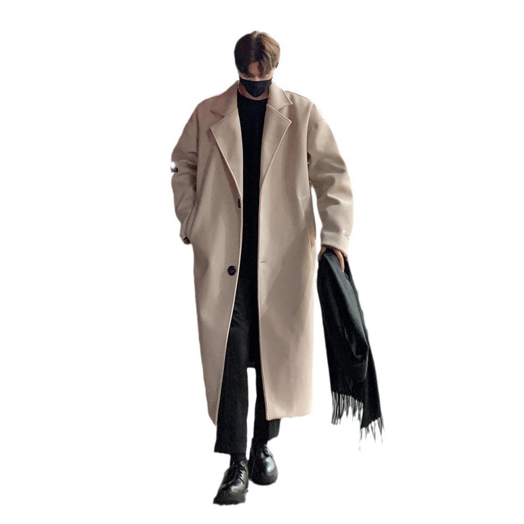 Unisex Over-the-Knee Wool Trench Coat - Mid-Length, Stylish High-End Winter Outerwear