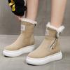 Short Booted Women 2023 Winter Matsuke Thick Sole Round Head Velvet Side Zipper Snow Boots Korean Fashion Cotton Shoes Women