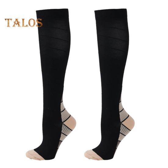 1 Paar Sport-Kompressionsstrümpfe, hohe Elastizität, rutschfest, stoßfest, atmungsaktiv, weich, Unisex, Running Shin Splints, Reise-Fußball-Wadensocken