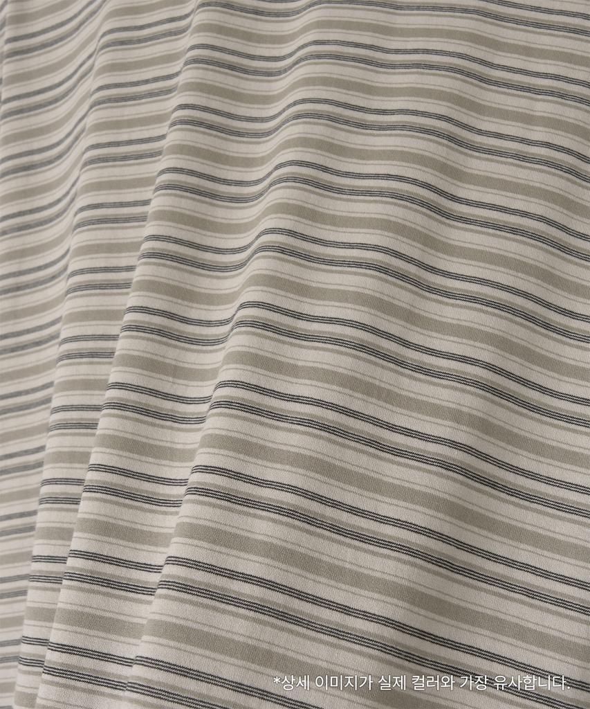 ANOTHER OFFICE Zephyr Stripe Short Sleeve T (Light Khaki)