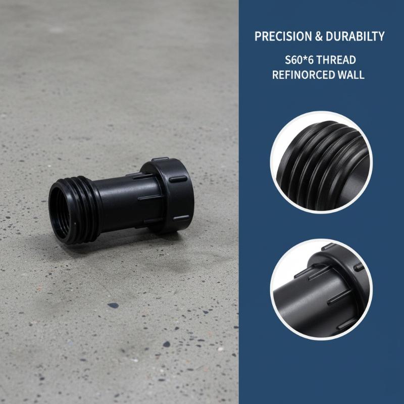 S60 To S60 IBC Tank Connector Extension Hose Leakproof 2 Inch Plastic Adapter for Industrial Storage Tanks