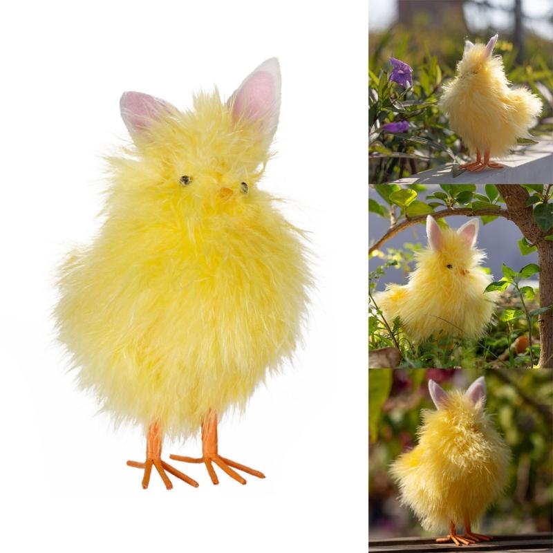 Osterhühner-Dekorationen, künstliche Hühnerfigur, handgefertigtes kleines gelbes Hühnerspielzeug für den Supermarkt