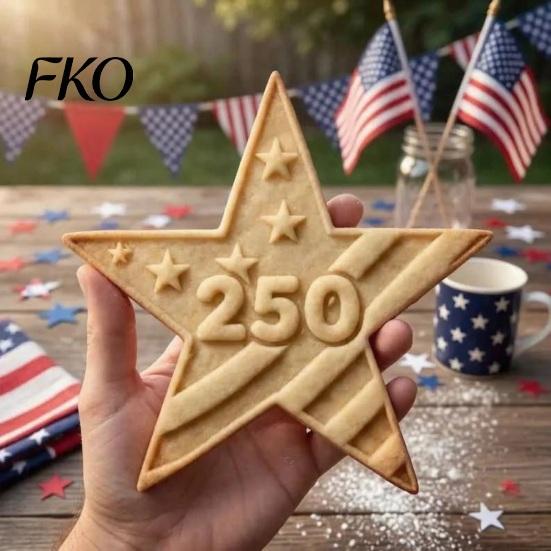 Special Occasion Decorative Piece 250th Anniversary Cookies Ornament with 3D Deep Embossed Texture, 1776-2026 Commemorative Decorations, Ideal