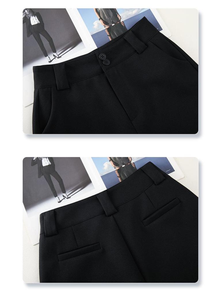 Spring 2025 Women's High-Waist White A-Line Suit Shorts - Casual, Loose Wide-Leg Design