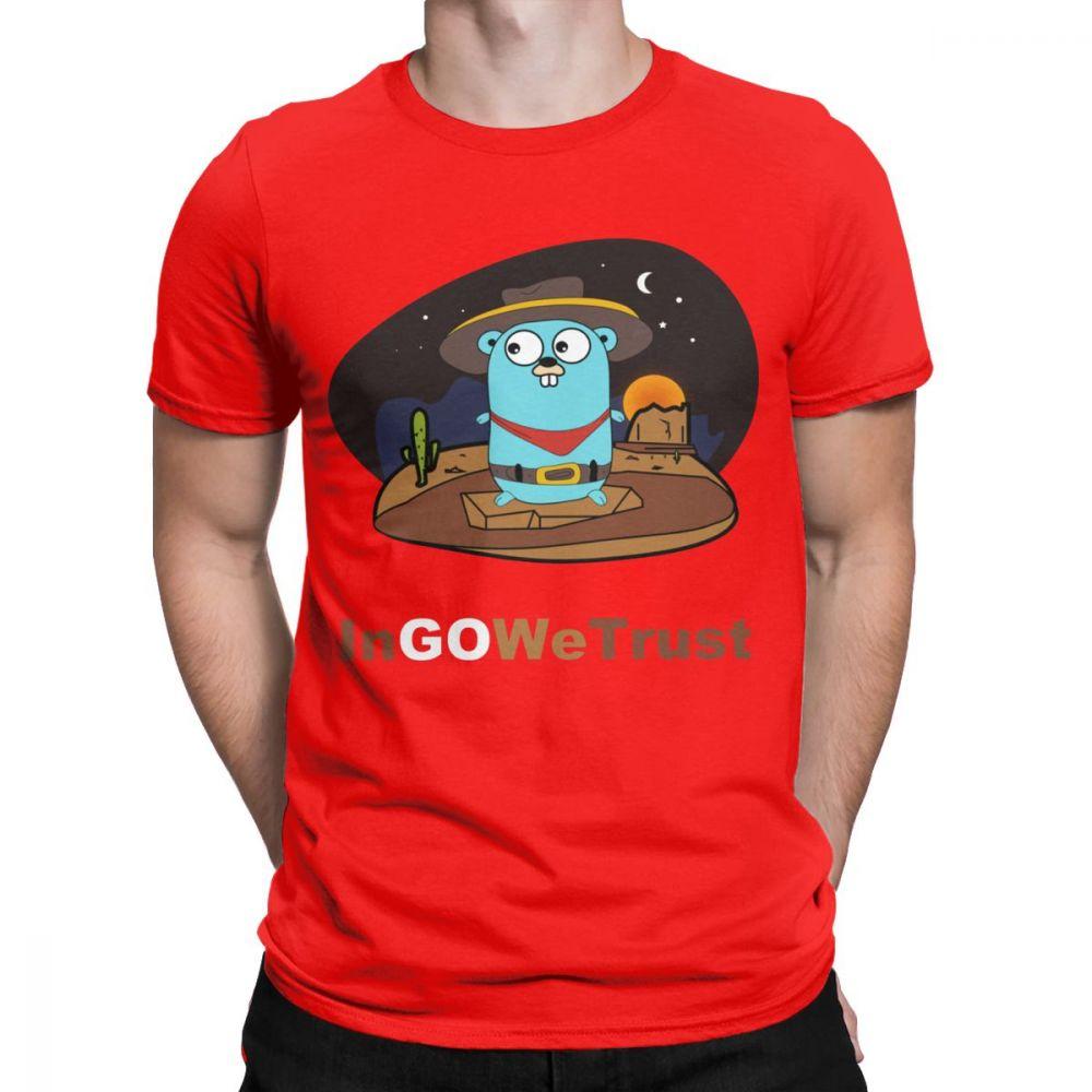 2024 New Golang Men T Shirt Gopher In Go We Trust Programmer Tee Shirt Coder Coding Clothes Developer Funny Programming TShirt S