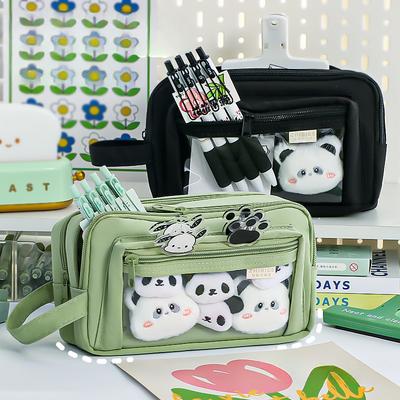 Transparentes, süßes Federmäppchen für Studenten, Bonbonfarben, einfacher Schreibwaren-Organizer für Kinder, große Kapazität, Aufbewahrungstasche für Schulsachen