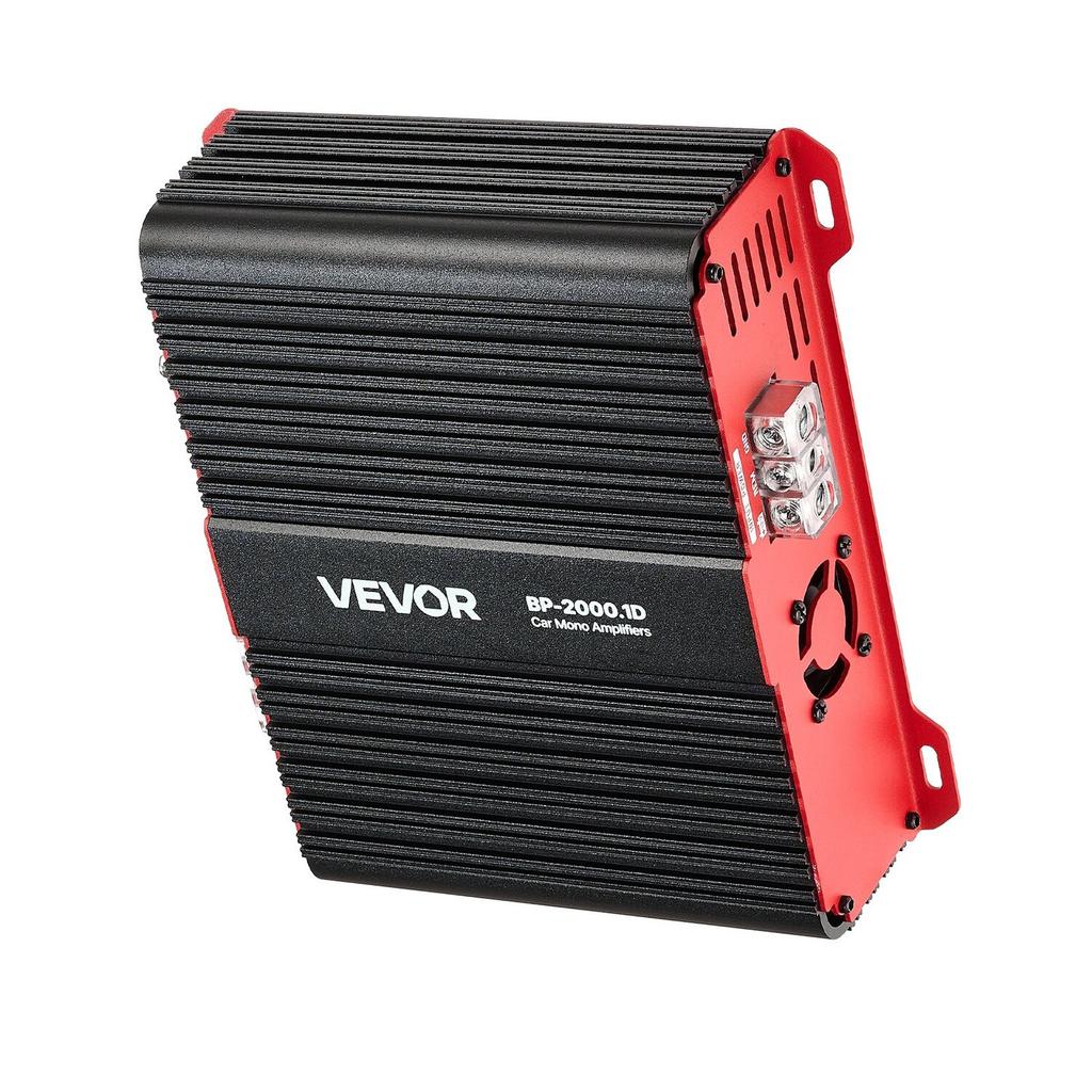 Monoblock Car Amplifier, 2000W RMS MAX, 1/2/4 Ohm Stable, 1-Channel Class D Car Audio Amplifier with Remote Subwoofer Level Control, Low Pass Filter