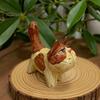 Unique Handcrafted Cat Decor Tabby Wood Figurine with Painting, Hand Carved Basswood Natural Animal Carvings Statue, Art Ornament for Home Office Desk
