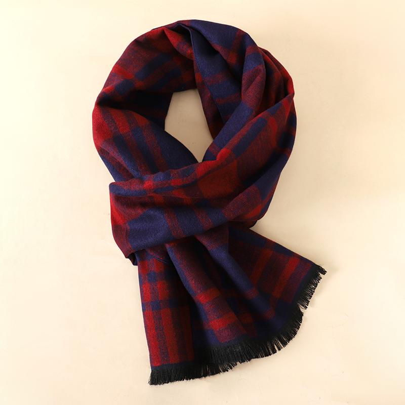 NEW Fashion Winter Men's Cotton Scarf Warm Neckerchief Patchwork Striped Scarves Soft Long Casual Male Bufanda Pashmina Shawl