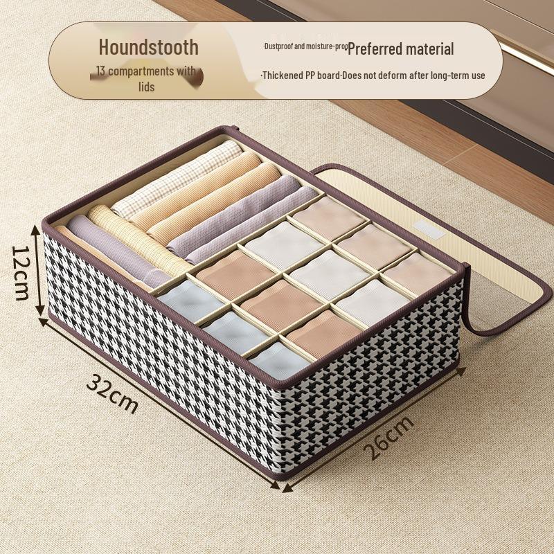 3-in-1 Drawer-Style Underwear Storage Box with Lid, Large-Capacity Compartmented Organizer for Home Use
