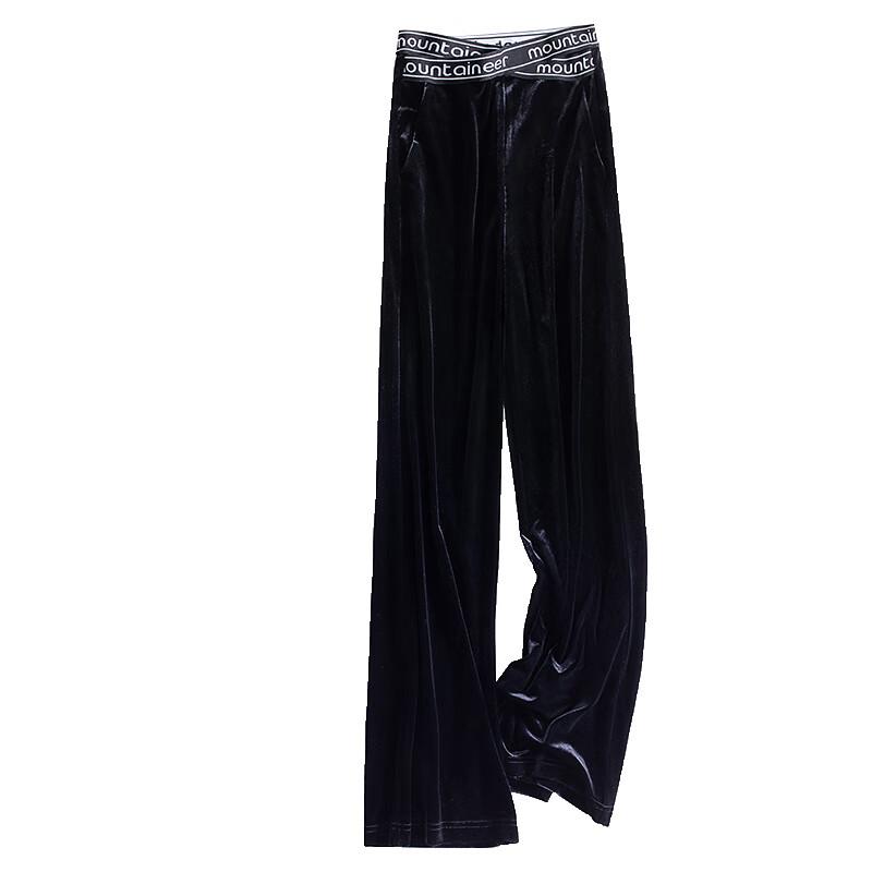 

Sibaishi Women s Velvet Straight-Leg Casual Pants L