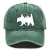 Unisex Washed Cotton Baseball Cap Sun Hat White Bear Print Trucker Cap Fit Raw Brim Snapback Baseball Caps One Size Fits All