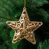 4/8pcs Golden Hollow Five Pointed Star Pendant Delicate Creative Christmas Ball Waterproof Hanging Ornament Gift