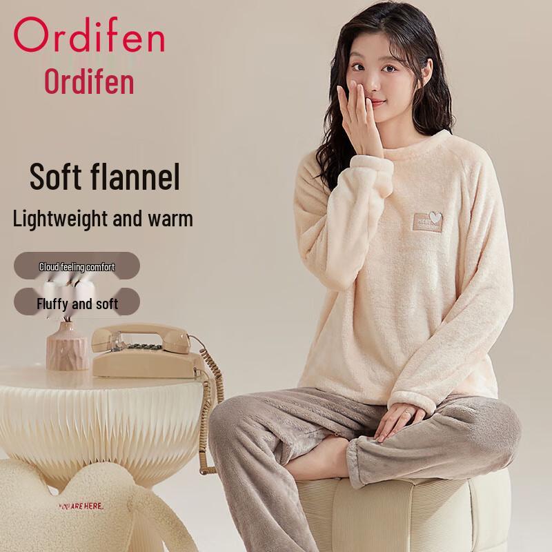 Audifen Women s Soft Plush Flannel Loungewear Set XL