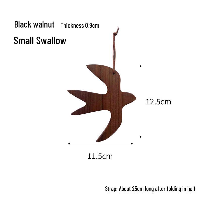Creative Small Wooden Swallow Pendant - Stylish Wall Decoration for Milk Tea Shops