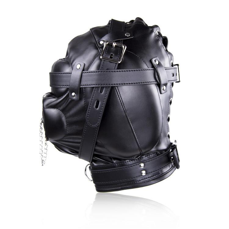 BDSM  Slave Fetish Sex Toys Adult Products Face Mask Headgear Leather Gag Cosplay