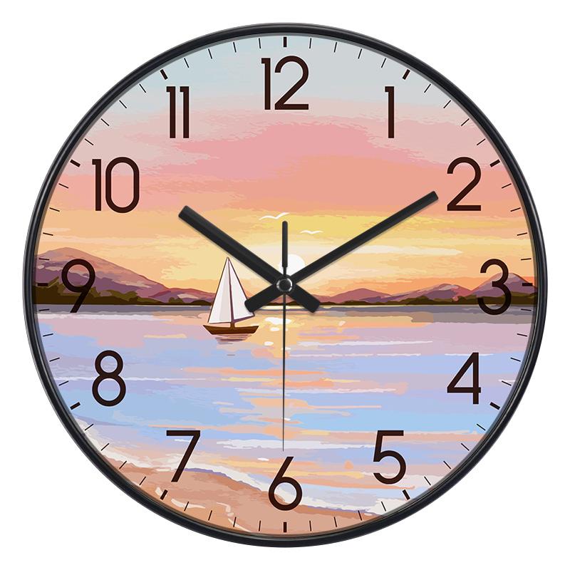 10/12 Inch Fashion Creative Wall Clock Silent Nordic Artist Living Room Bedroom Wall Watch Oil Painting Style Home Decoration