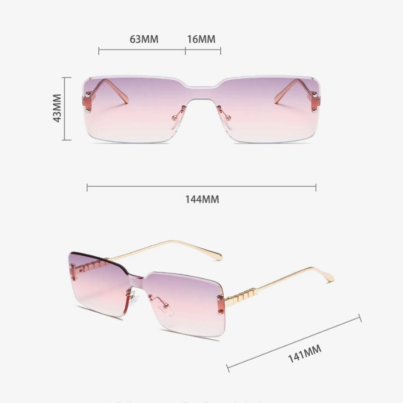 Vintage Classic Rimless One Piece Sunglasses Women for Men Fashion Luxury Brand Design Travel Driving Trend Sun Glasses