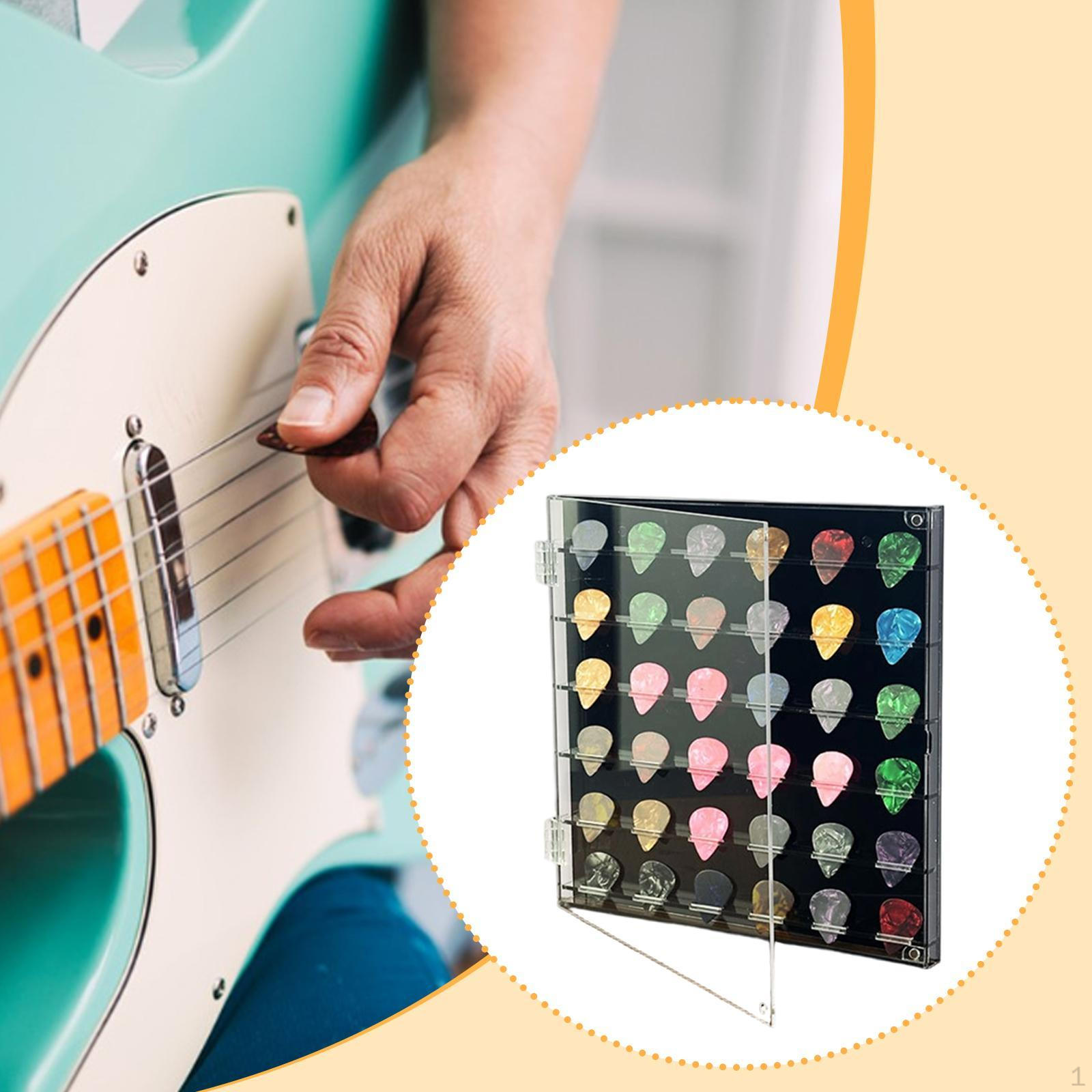

Clear Guitar Pick Display Box Acrylic Accessories Compact Multifunctional for Performances Easy 24.5x24.5x2.2cm