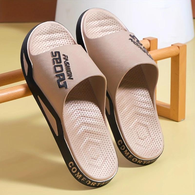 

Мужские модные тапочки, нескользящие и дезодорирующие, летние пляжные сандалии 36-37 хаки