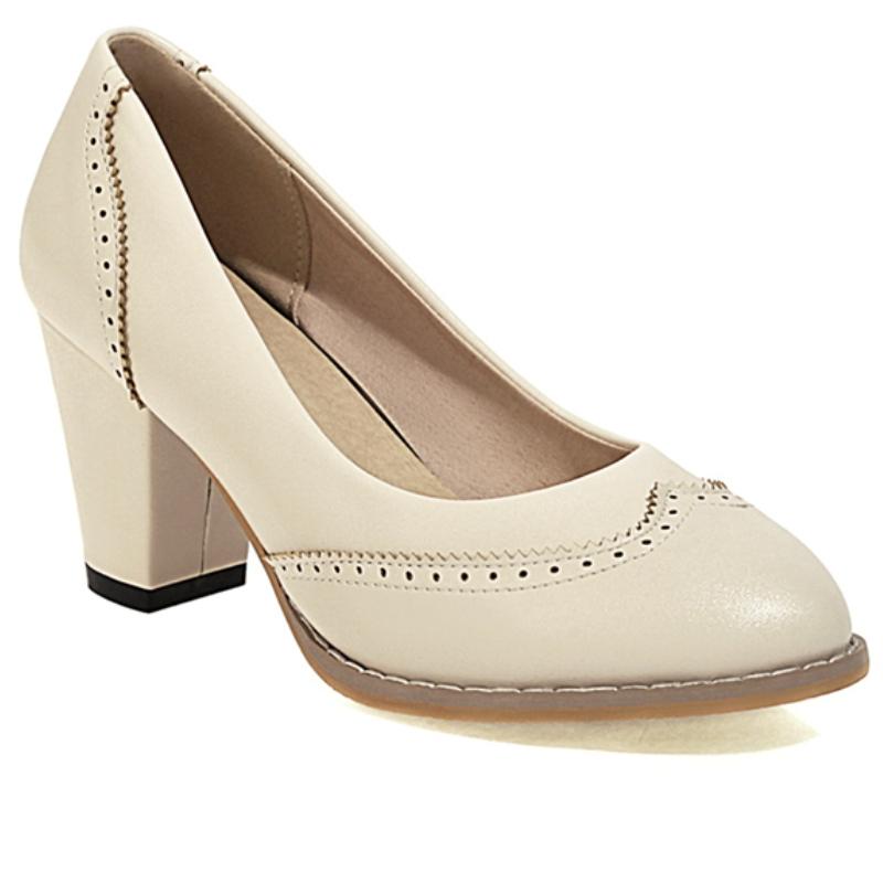 

Элегантные туфли-лодочки на среднем каблуке, желтые, розовые, черные, белые, женские, на каблуке, для вечеринки, офиса, свадьбы, большого размера 34 бежевый