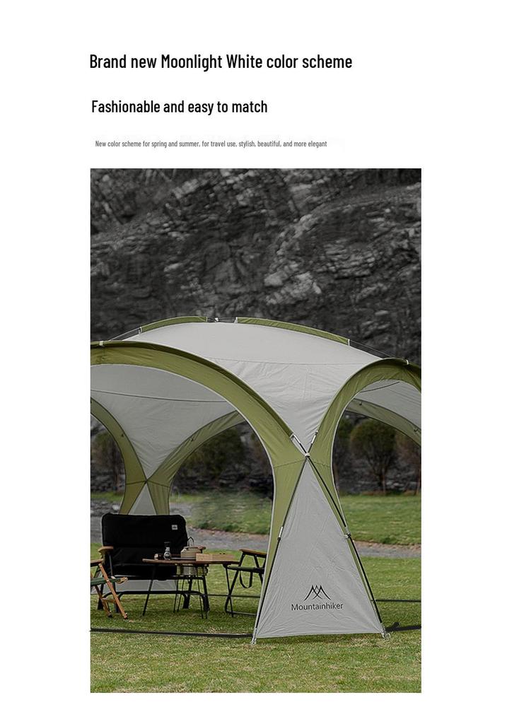 Moonlight White Dome Outdoor Camping Tent - Large Canopy with Screen and Curtains