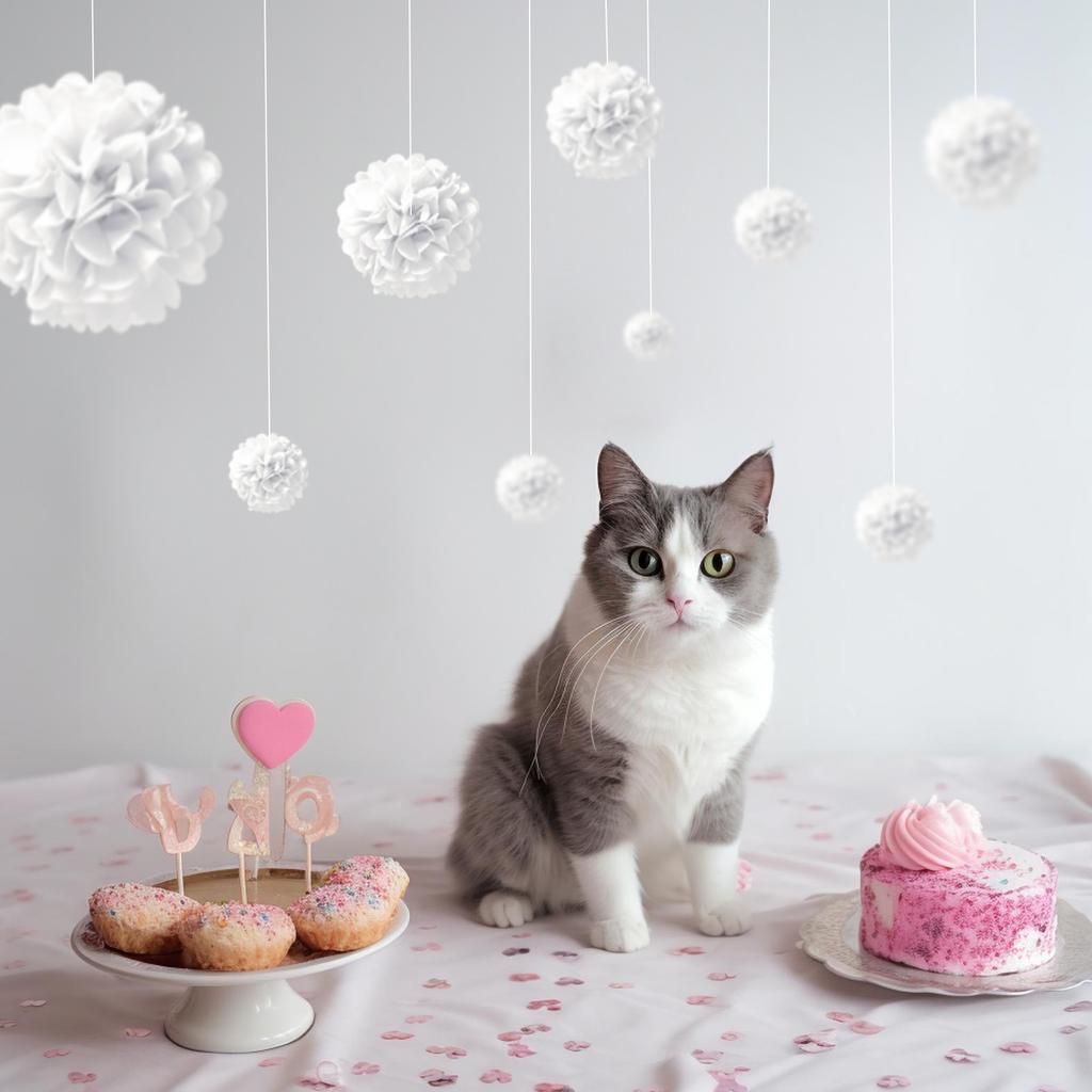 1 Stück Set 7,8 Zoll Weißes Papier Papierblumen Dekorationen Für Geburtstagsfeier Blumenkugeln Papier Hängeblumen Pom Pom