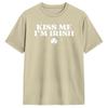 Vintage Kiss Me I'm Irish Funny St Patricks Day T-Shirts Men Round Collar Cotton T Shirts  Short Sleeve Tees Gift Idea Tops