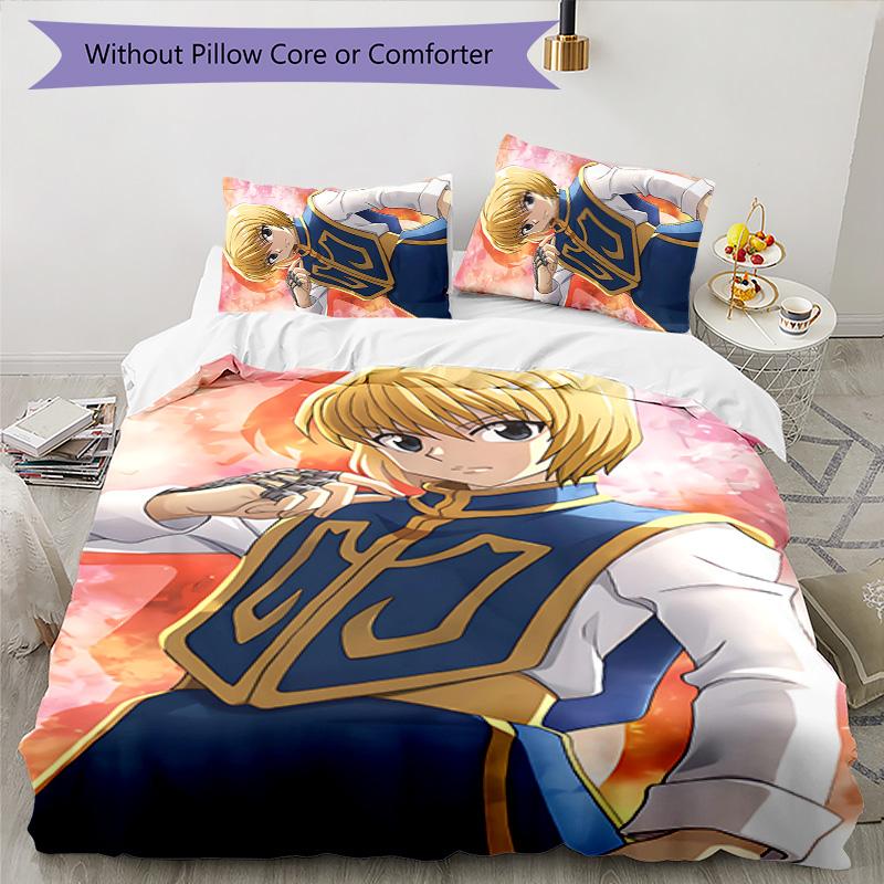 Kurapika 3pcs Bedding Set Duvet Cover Closure Includes 1 Duvet Cover & 2 Pillowcases for All Seasons Bedroom Home Dorm Decor