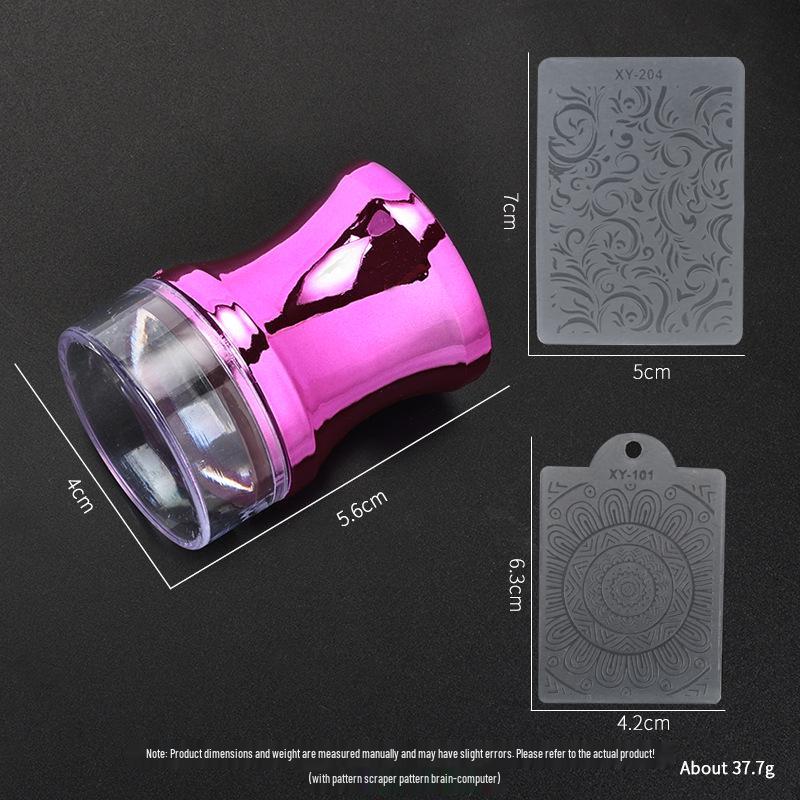 Large Silicone Nail Art Stamp with Lid - Single/Double Head French Design DIY Stamping Tools