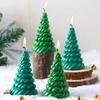Christmas Tree Candle Silicone Mold DIY Xmas Ornament Hemp Rope Candle Molds Soap Plaster Resin Crafts Making Home Holiday Decor
