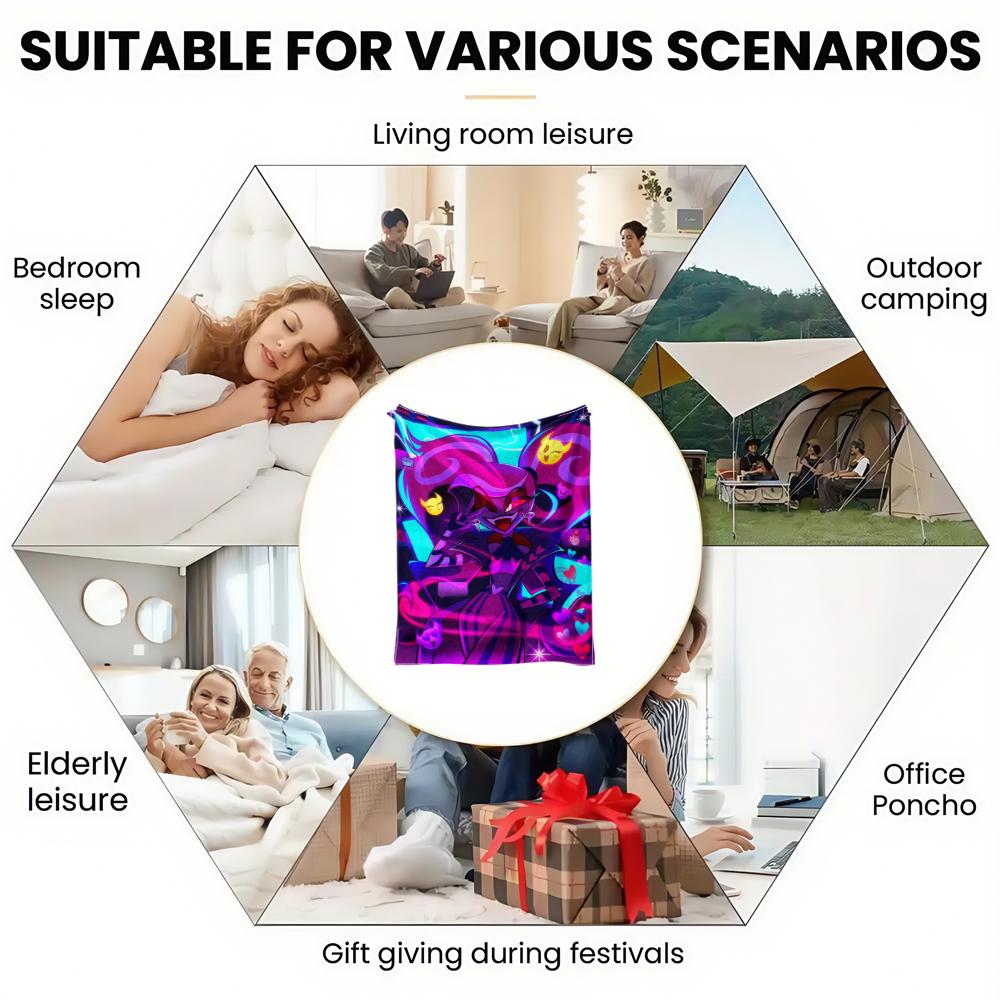 Anime Thin Flannel Blanket for Bedrooms,Living Rooms,Sofas Blankets,Offices,Lunch Breaks,Picnics,blankets Fluffy