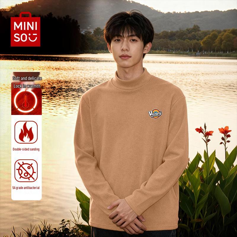 MINISO Men's Mock Neck Long-Sleeve Thermal Top