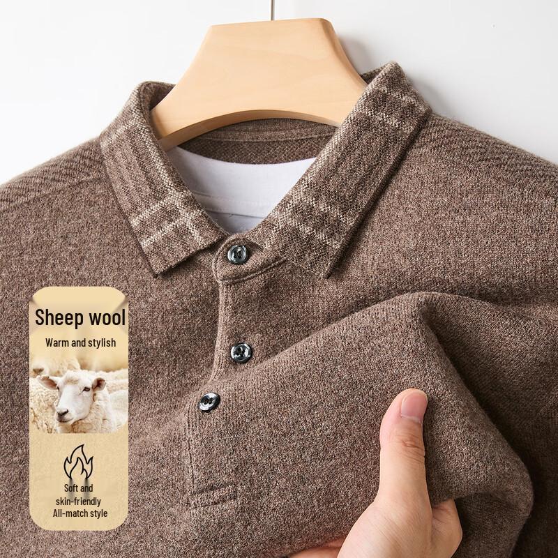 

Men s 100% Pure Wool Semi-High Collar Sweater XL