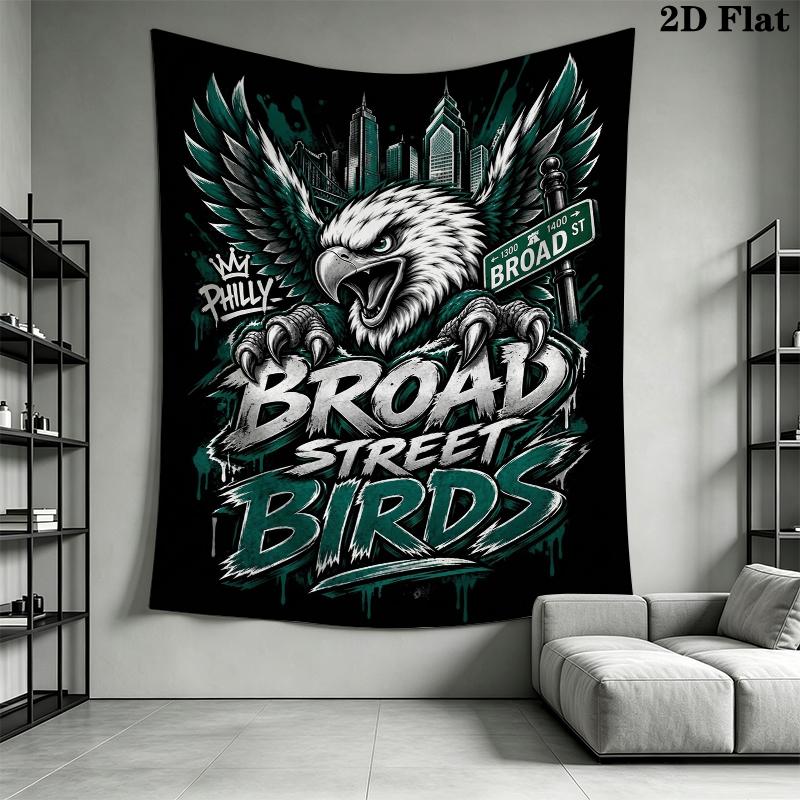 Philadelphia Eagles Wandteppich Ästhetisches Wandbehang Gedruckter Stoffdecke Dekorative Wandteppiche für Schlafzimmer Wohnzimmer Heimdekoration