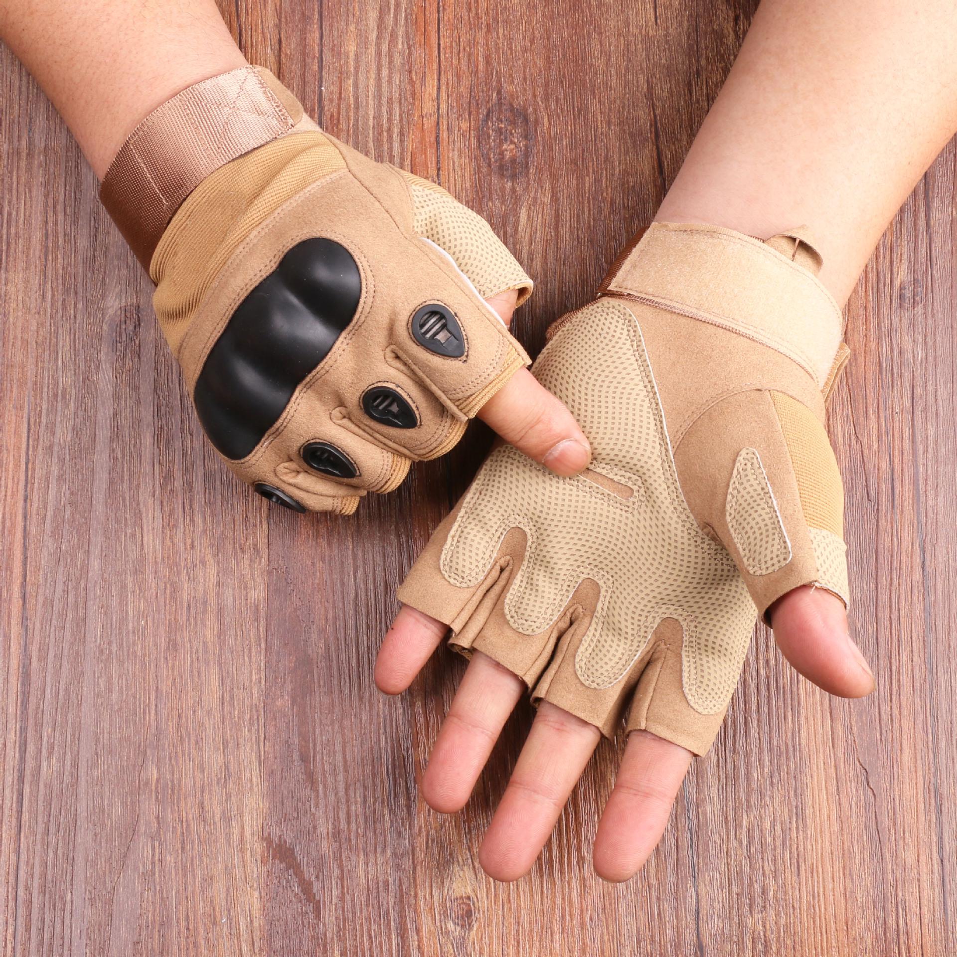 

Унісекс тактичні рукавички без пальців з нековзною долонею для спорту на відкритому повітрі та фітнесу Extra Large пустельний/жовтий