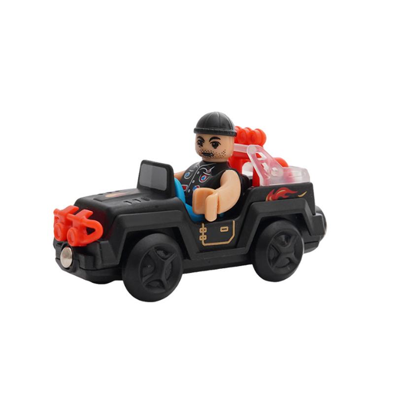 Plastic Inertial Police Car Engineering Vehicle Trailer Compatible with Wooden Thomas Train Track Toy