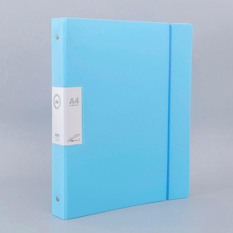 HD Protecting Bag A4 Punch File Folder Detachable Folder File Binder 4-Hole Info Booklet 100-Page Loose-Leaf A4-4 Hole 0 Type Clip (Light Blue Single Shell)
