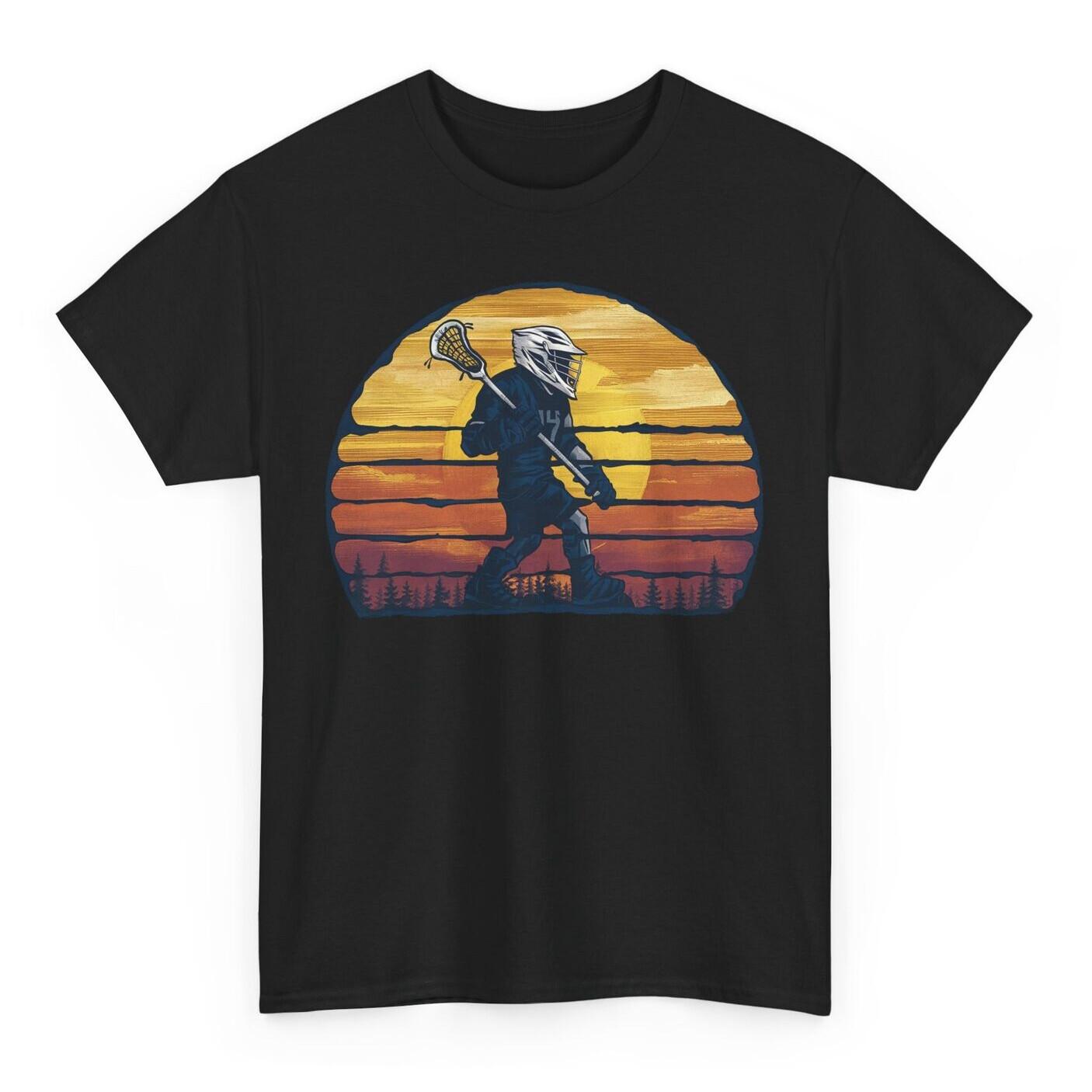 Sasquatch Lacrosse T-shirt - Novelty Lax Bigfoot Graphic Tee S разноцветный