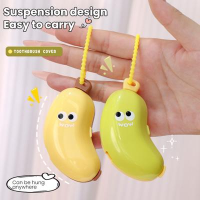 Banana Toothbrush Case Portable Toothbrush Organizer with Silicone Toothpaste Dispenser Hanging