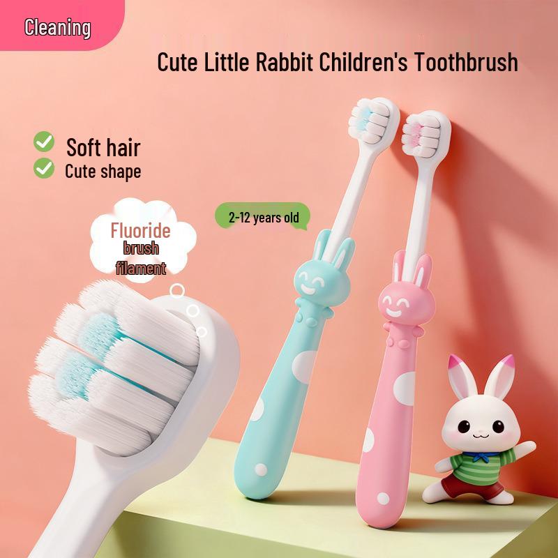 Spazzolino da Denti Morbido Xiujie per Bambini con Design di Coniglietto Cartone Animato per la Dentizione e i Denti da Latte, 1 Confezione