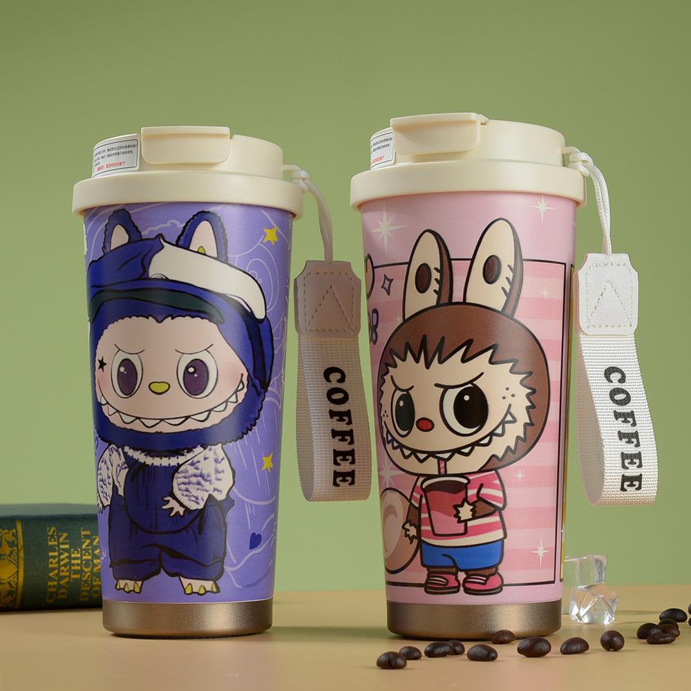 3D Cartoon Lily of The Valley Coffee Cup 316 Stainless Steel Thermos Cup Portable Girls High Value Straw Cup