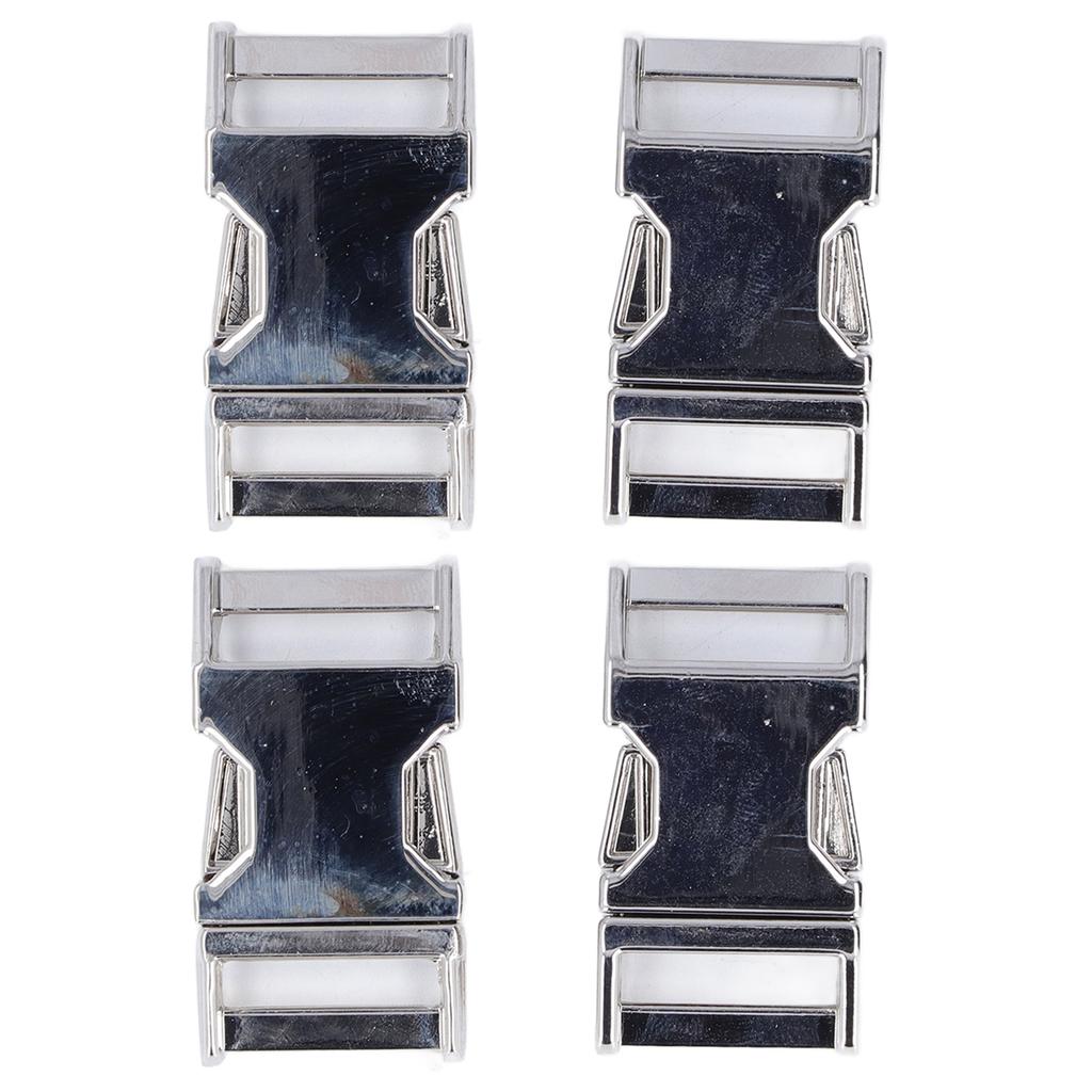 4Pcs Side Release Buckle 25x47mm Zinc Alloy Glossy Durable Wide Application Metal Buckle for Backpack Dog Collar DIY