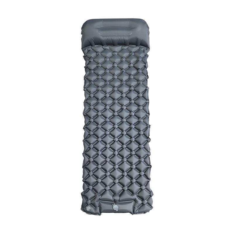 Ultralight Single Sleeping Pad with Pillow, Foot-Pump Inflatable Camping Mat, Moisture-Proof for Outdoor, Tent, or Car Use.