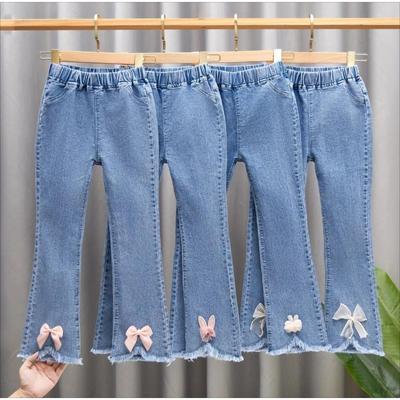 Girls' Jeans High Stretch Flared Pants Girls' Long Pants