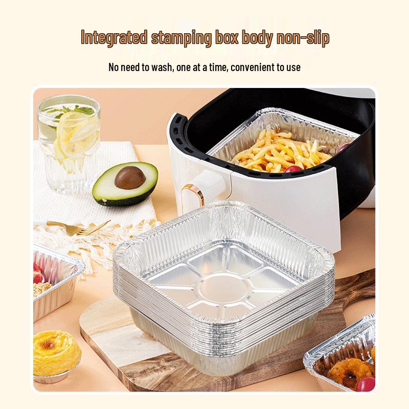 Quadratische, verdickte Lebensmittelechte Alufolienpfanne zum Backen und Grillen - Einweg-Aluminiumfolienbox