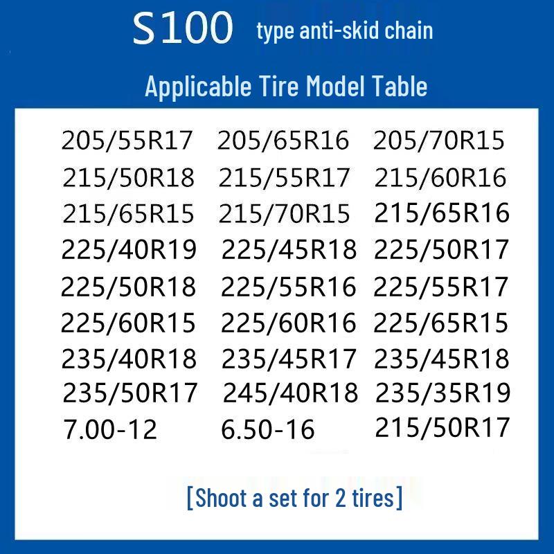 Verdickte Anti-Rutsch-Schneeketten für Limousinen, Minivans und Geländewagen