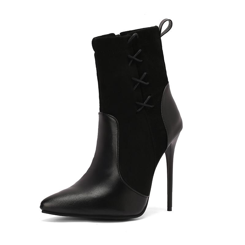 Cizme Sexy în Culori Mixte Cizme Stiletto Patchwork pentru Femei 2024 Toamnă Iarnă Tocuri Înalte Subțiri Cizme Glezna