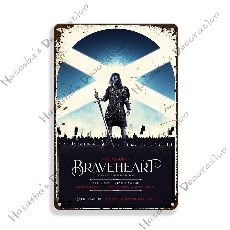 American Classic Movie Braveheart Metal Plaque Decorative Plate Cafe Home Man Cave Metal Tin Sign Wall Decor Metal Signs Poster